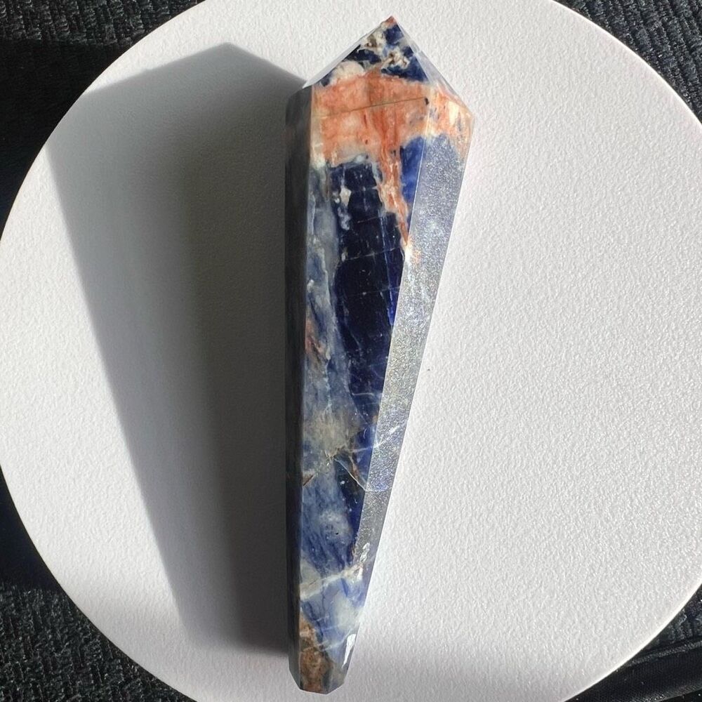 Sodalite Crystal Wand with Rose‎ Gold Stand - Picture 4 of 10